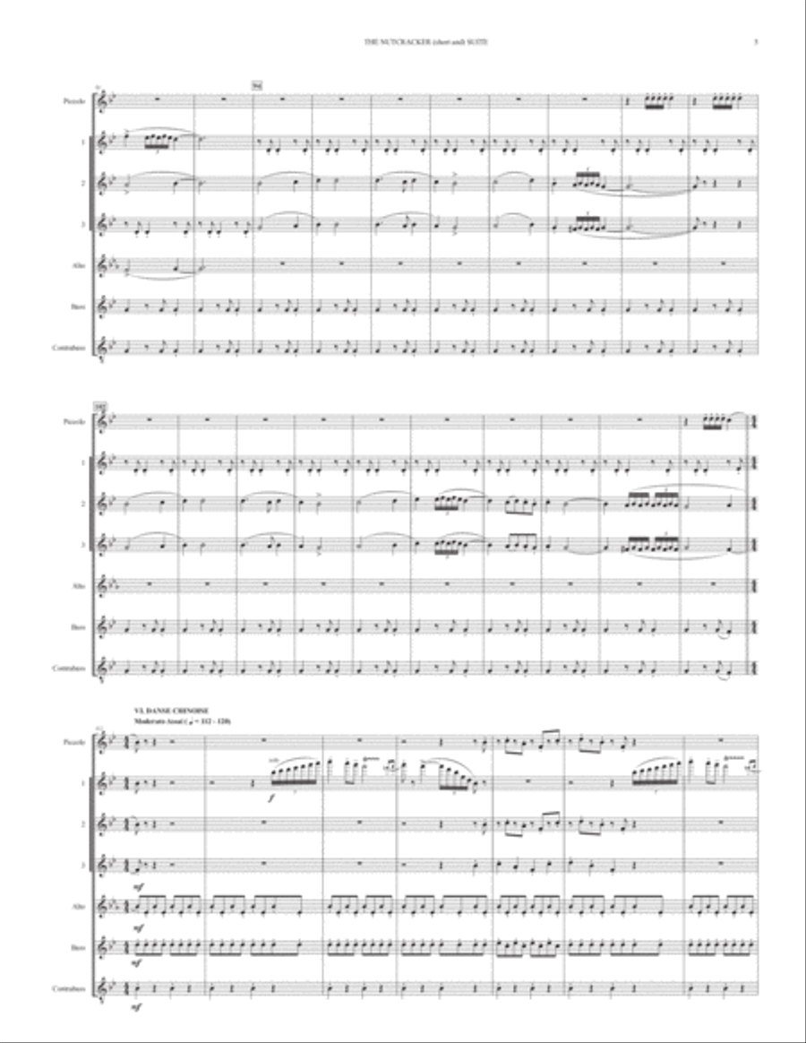 THE NUTCRACKER (short and) SUITE (for Flute Choir) Flute Choir scores gallery preview page 5