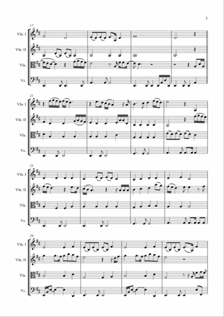 (Everything I Do) I Do It For You String Quartet scores gallery preview page 3