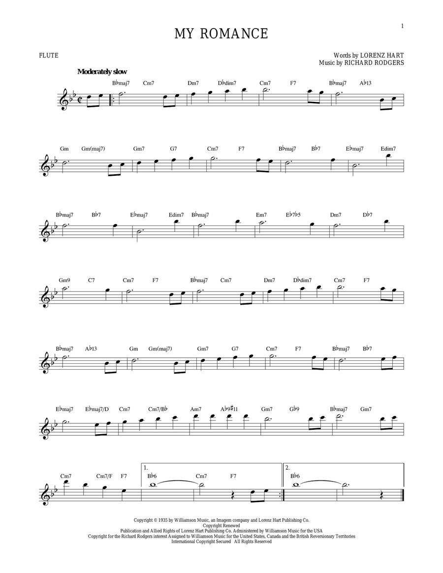 My Romance Flute Solo scores gallery preview page 1