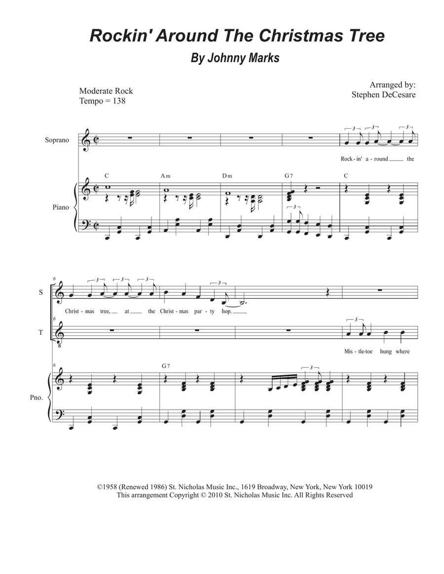 Rockin' Around The Christmas Tree Tenor Voice scores gallery preview page 1