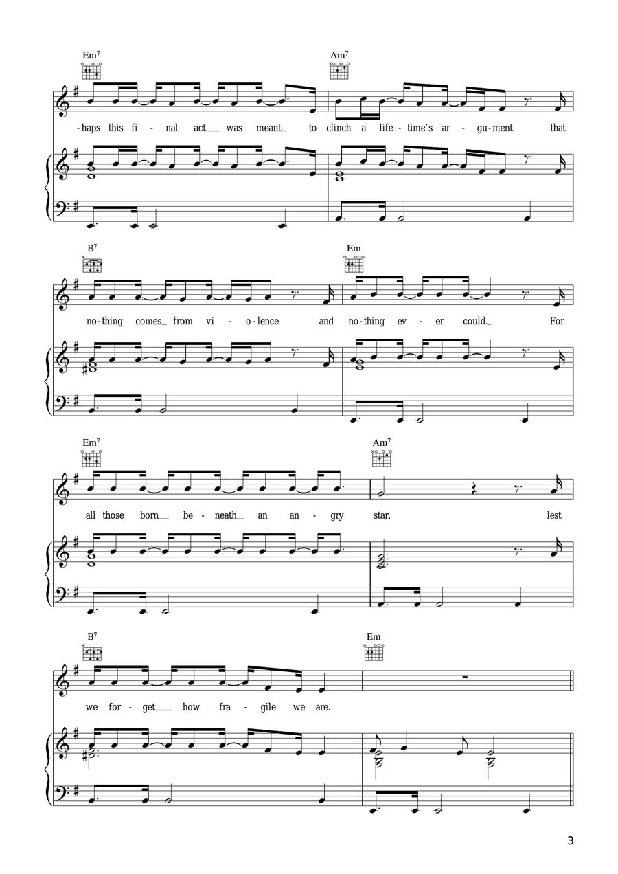 Fragile Acoustic Guitar scores gallery preview page 3