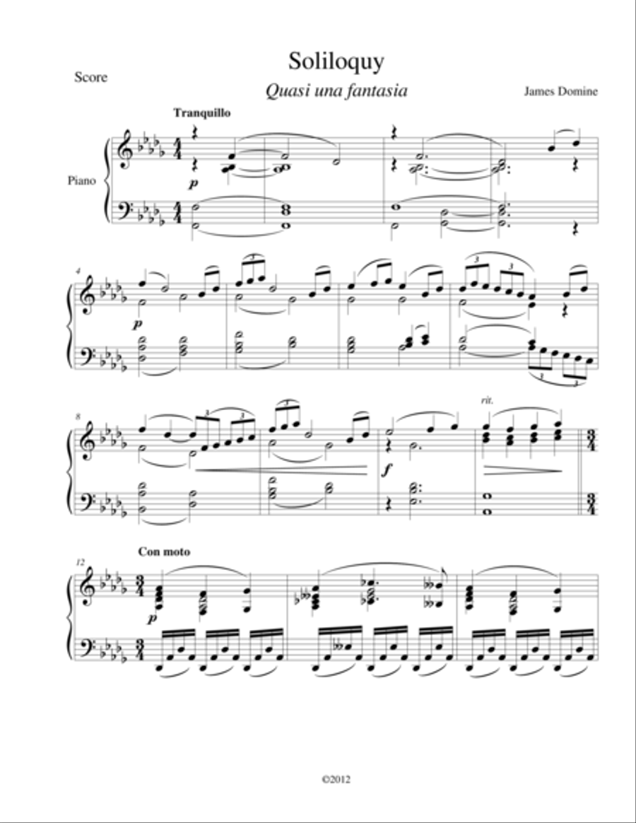Soliloquy for Piano Solo Piano Solo scores gallery preview page 3