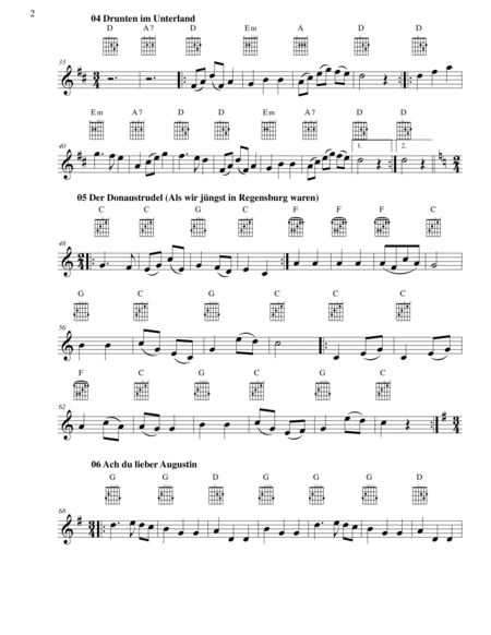 10 Volkslieder - Simple arrangements of 10 German folk songs (violin and guitar chords) image number null