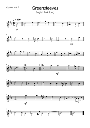 Greensleeves - Clarinet w/ Piano