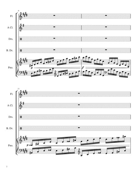 Opus 124a, Intermezzo for Flute, A Clarinet, Percussion & Piano (Score & Parts) image number null