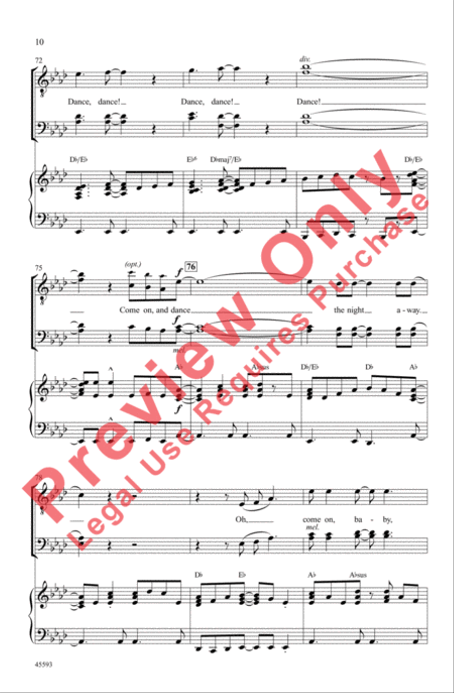 Dance the Night Away Dance the Night Away Men's Choir scores gallery preview page 10