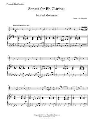 Clarinet Sonata - 2nd Mov., (Andante affettuoso)