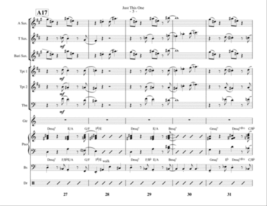 Just This One Jazz Ensemble scores gallery preview page 5