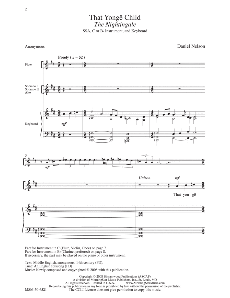 That Yongë Child SSA scores gallery preview page 1