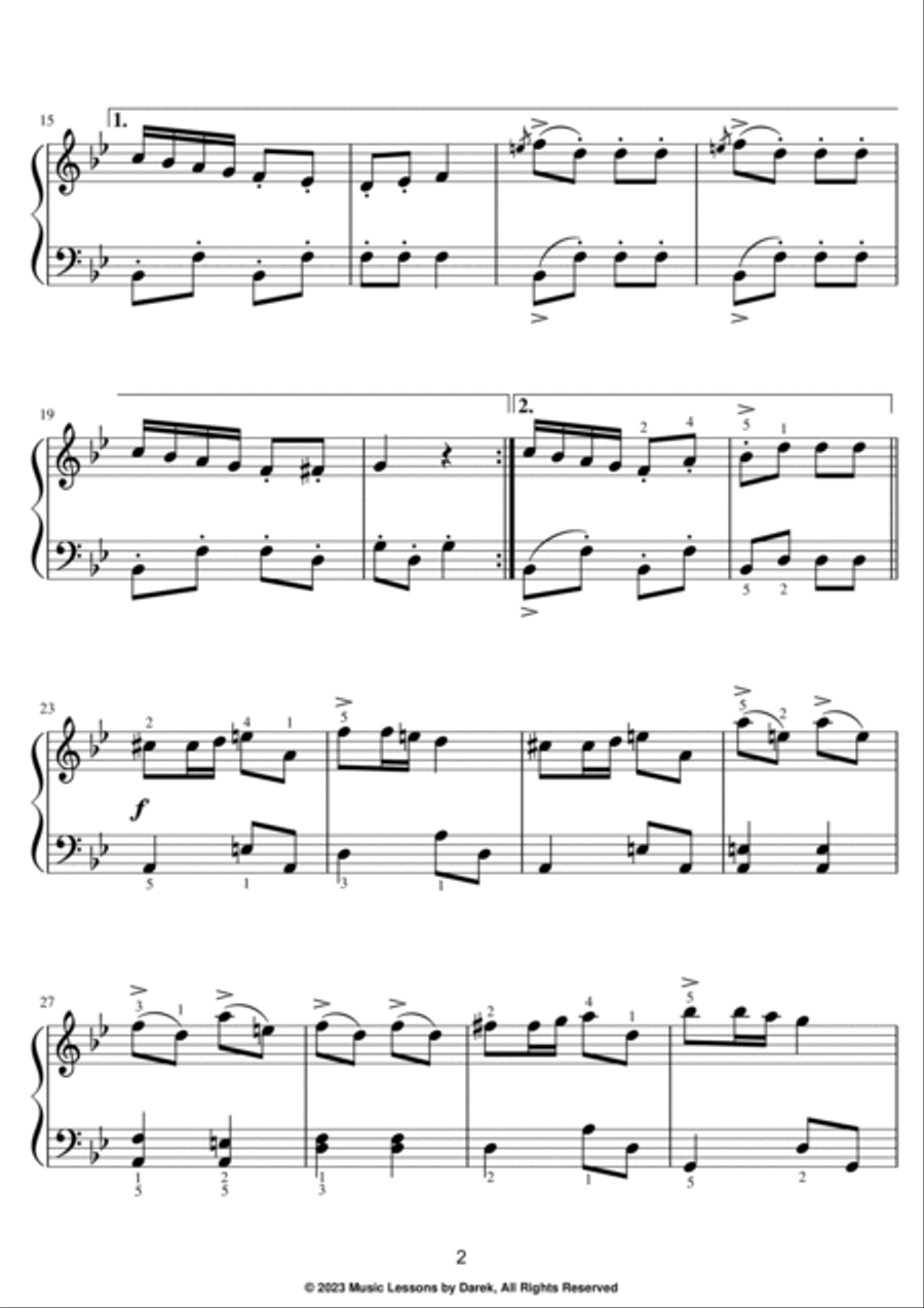 Turkish March from The Ruins of Athens (EASY PIANO) Op. 113, No. 4 [Ludwig van Beethoven] Easy Piano scores gallery preview page 2