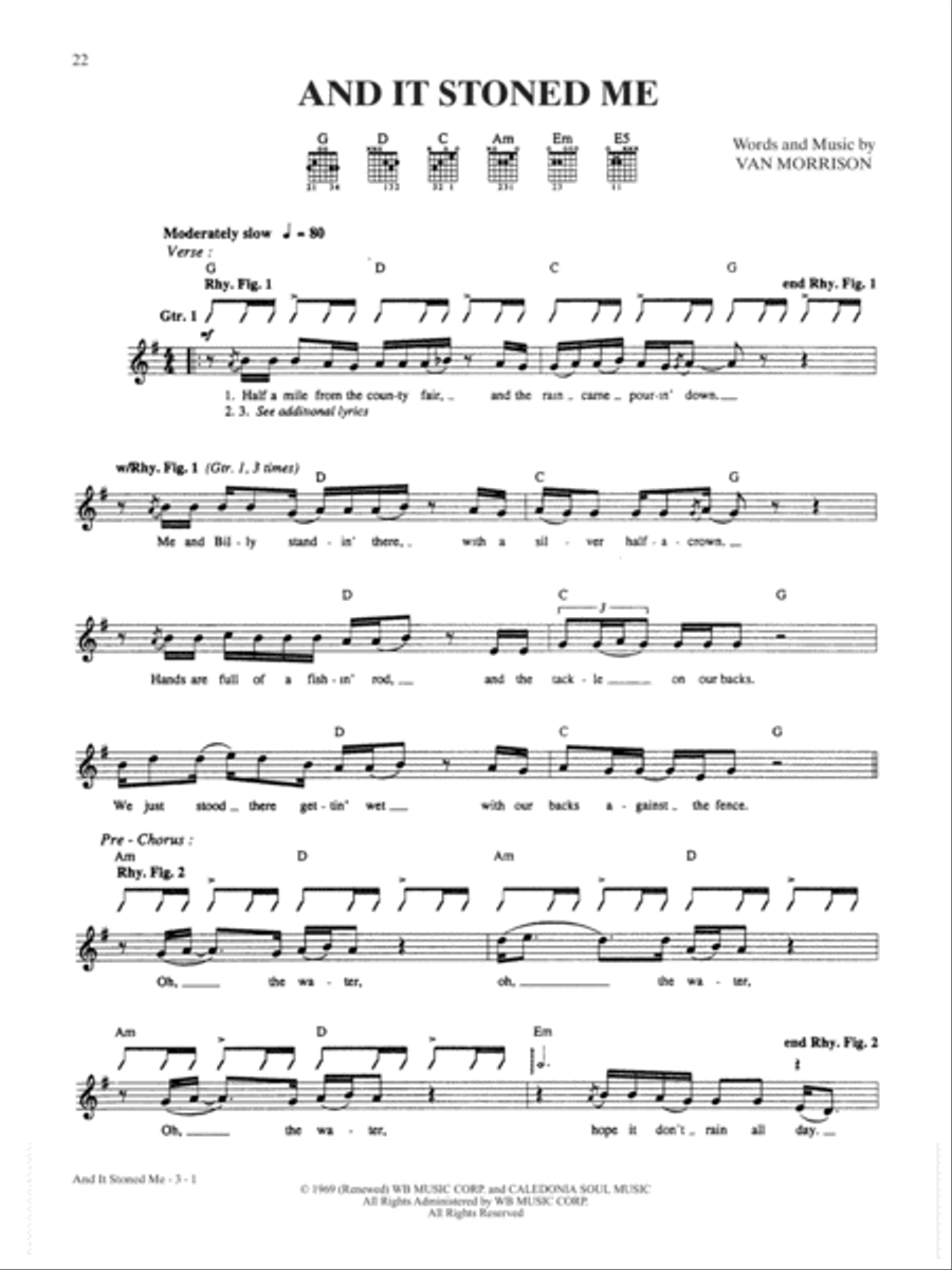 And It Stoned Me And It Stoned Me Guitar Tablature scores gallery preview page 1
