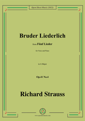 Richard Strauss-Bruder Liederlich,in A Major,Op.41 No.4
