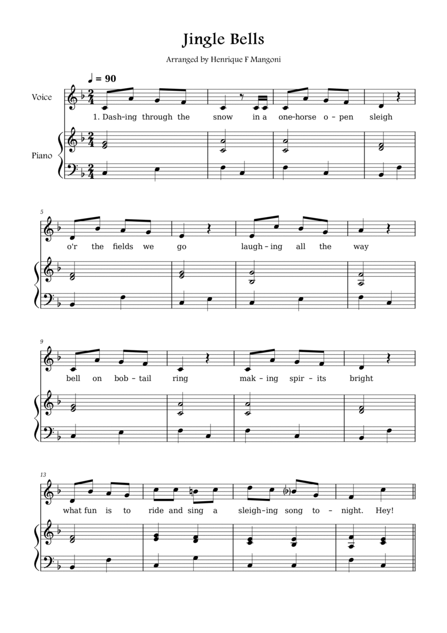Jingle Bells Voice scores gallery preview page 1