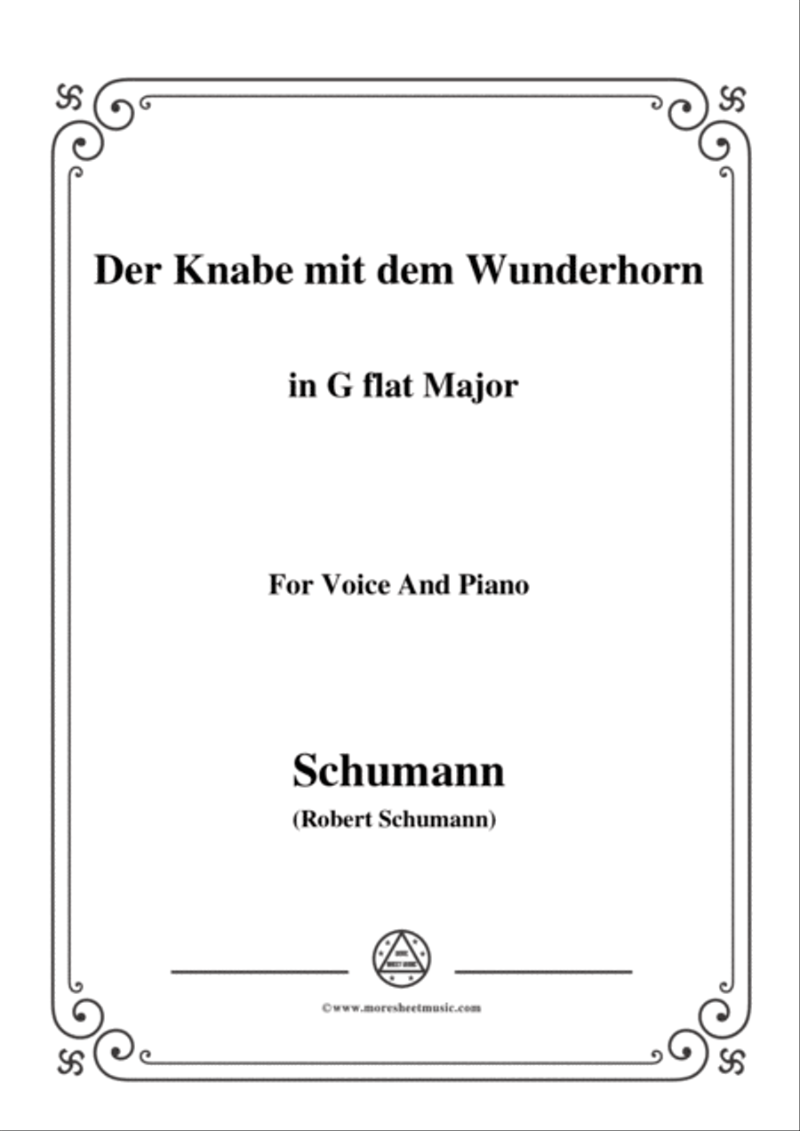 Schumann-Der Knabe mit dem Wunderhorn,in G flat Major,for Voice and Piano Voice Solo scores gallery preview page 1