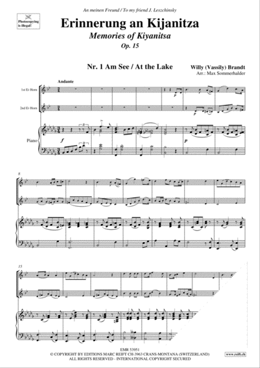Erinnerung an Kijanitza Erinnerung an Kijanitza Horn scores gallery preview page 3