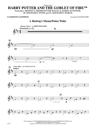 Harry Potter and the Goblet of Fire, Themes from: E-flat Baritone Saxophone