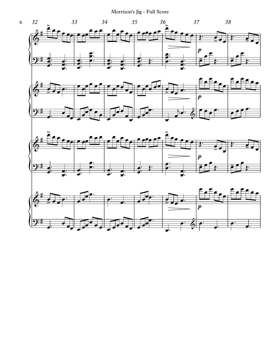 Morrison's Jig, Multi-Level Duet for Harps, Conductor's Score Small Ensemble scores gallery preview page 6