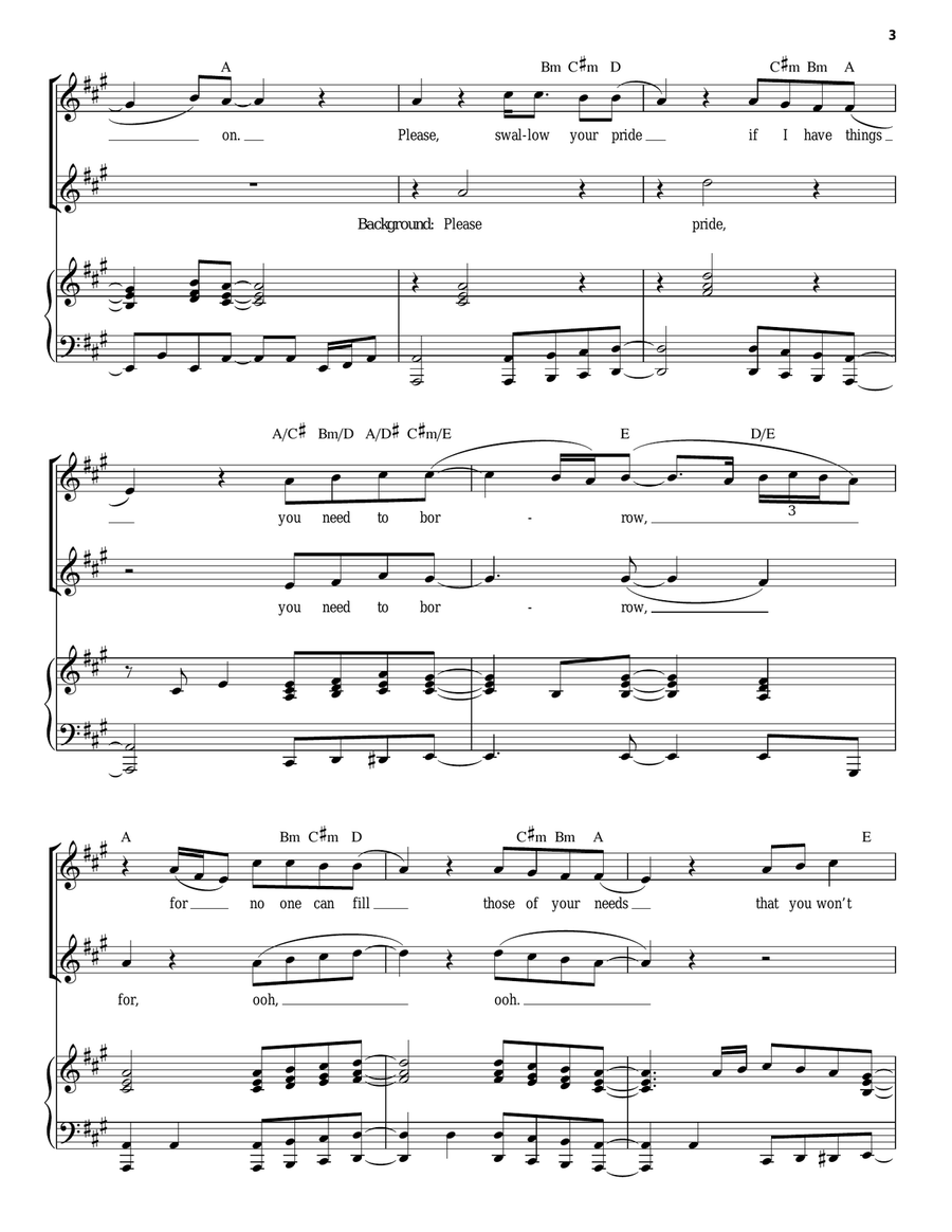 Lean On Me Piano, Vocal scores gallery preview page 3