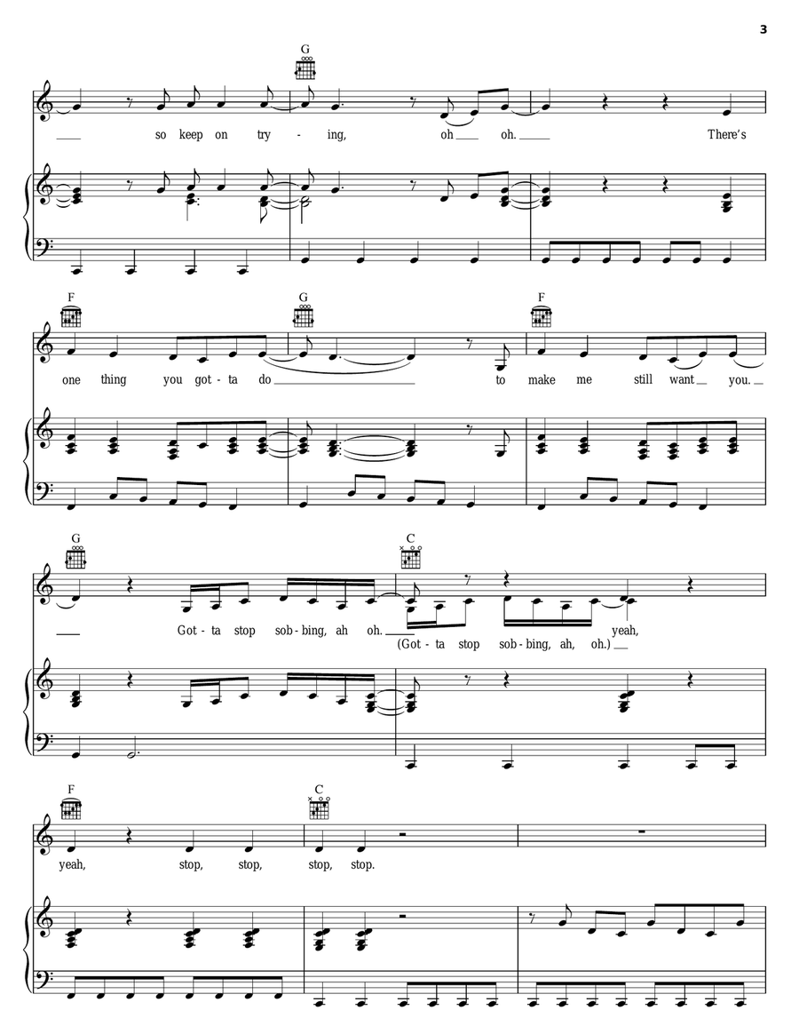 Stop Your Sobbing Piano, Vocal, Guitar scores gallery preview page 3