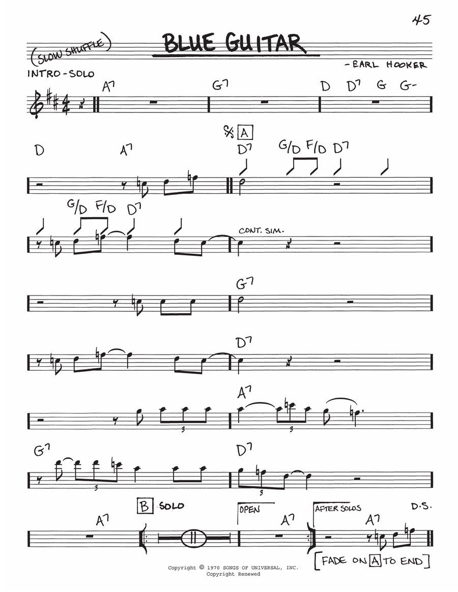 Blue Guitar Blue Guitar Electric Guitar scores gallery preview page 1