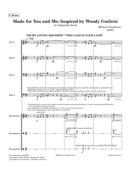 Made for You and Me: Inspired by Woody Guthrie - Conductor Score (Full Score)