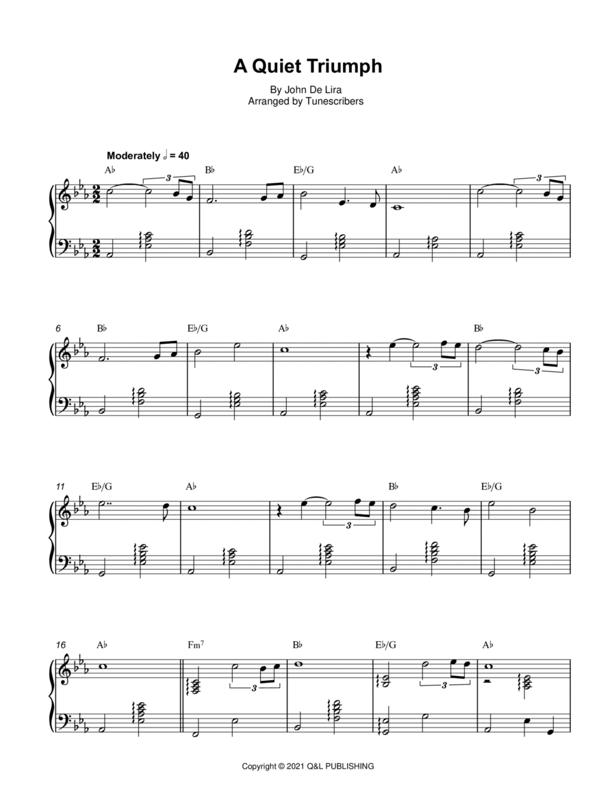 A Quiet Triumph Piano Solo scores gallery preview page 1