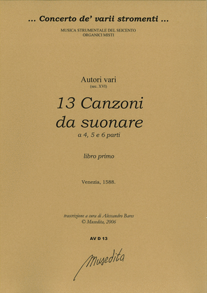 Canzon di diversi per sonar con ogni sorte di stromenti a quattro, cinque & sei voci (libro primo)(Venezia, 1588)