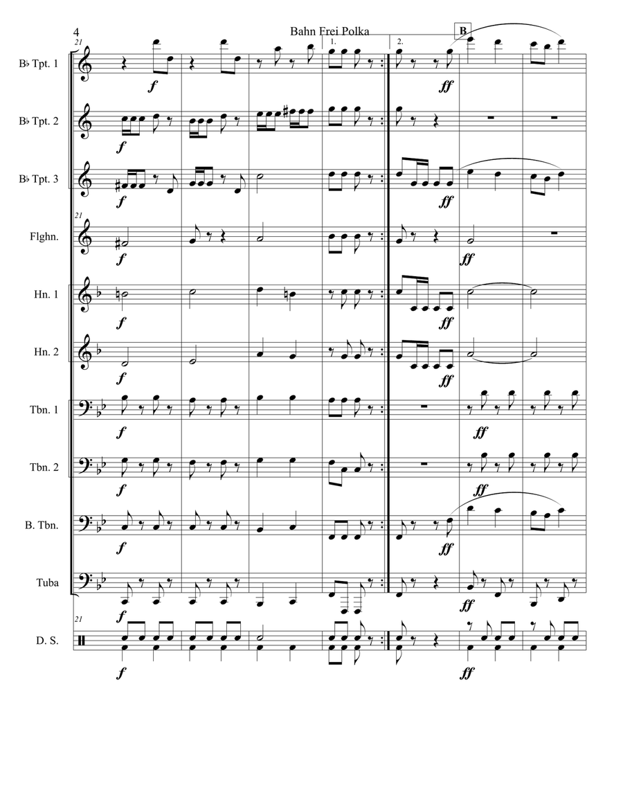 Bahn Frei Polka Brass Ensemble scores gallery preview page 4