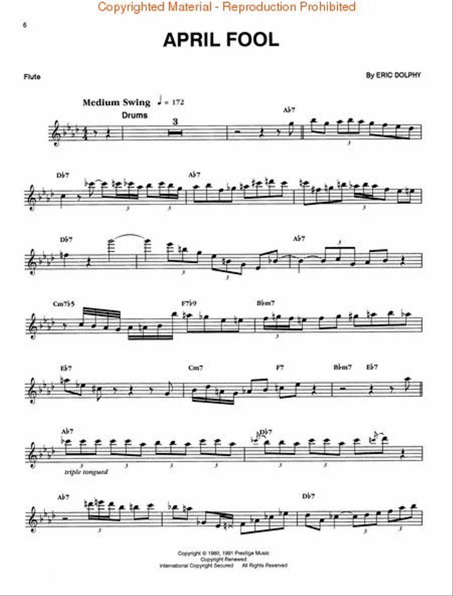 The Eric Dolphy Collection Flute scores gallery preview page 2