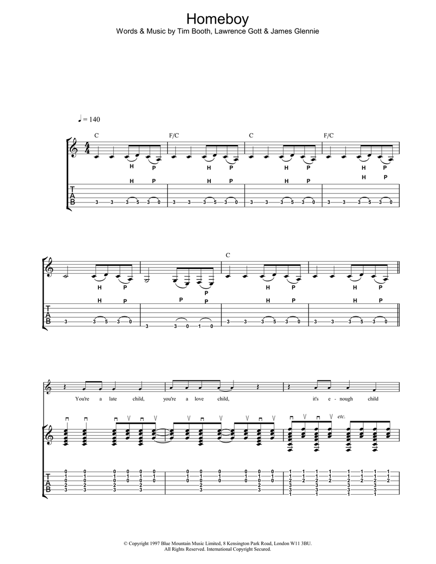 Homeboy Acoustic Guitar scores gallery preview page 1