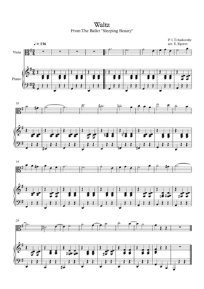 Waltz (Sleeping Beauty), Peter Ilyich Tchaikovsky, For Viola & Piano