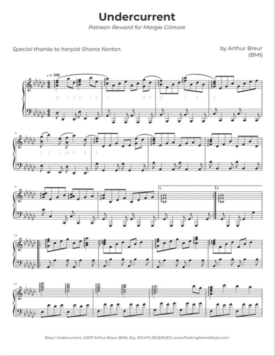 Undercurrent - Harp Solo Undercurrent - Harp Solo Harp scores gallery preview page 2
