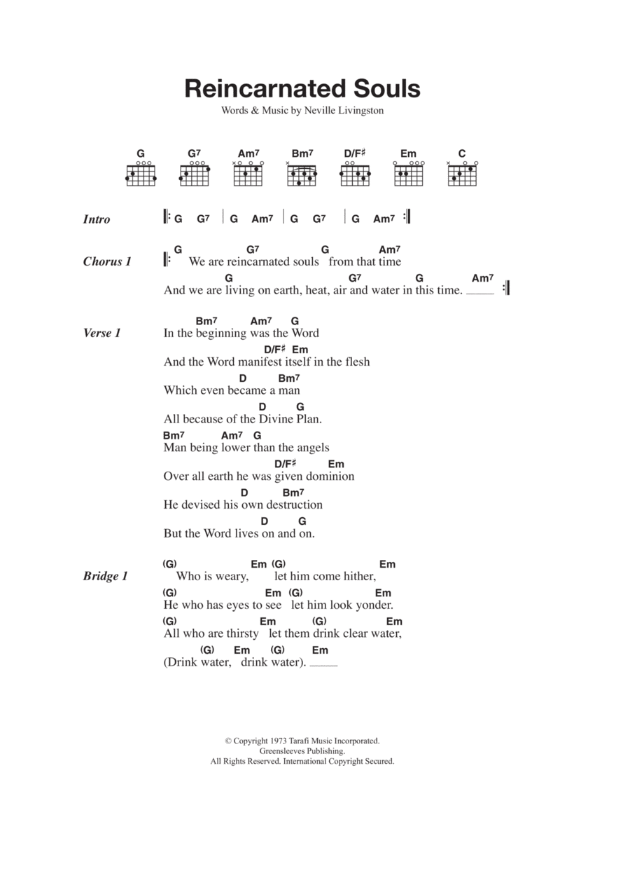 Reincarnated Souls Guitar scores gallery preview page 1