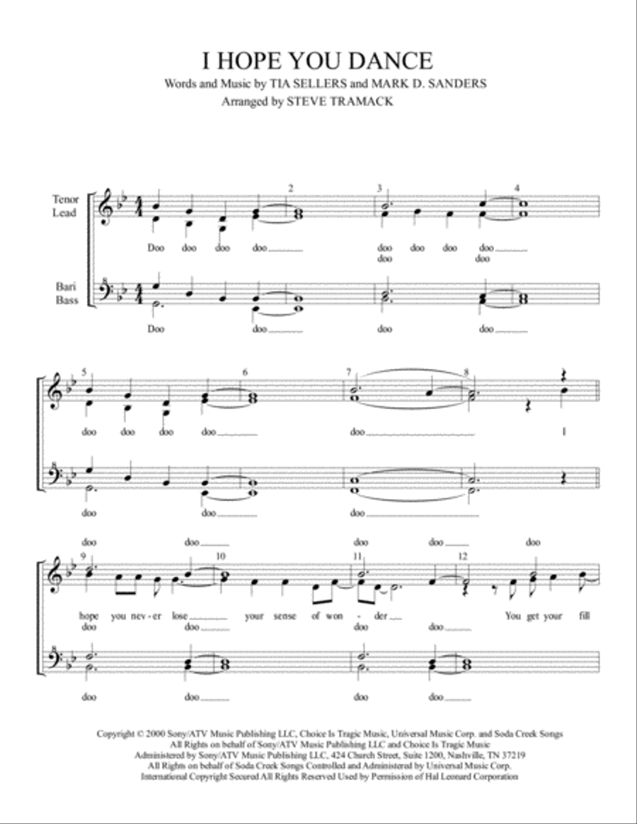 I Hope You Dance I Hope You Dance SSAA scores gallery preview page 1
