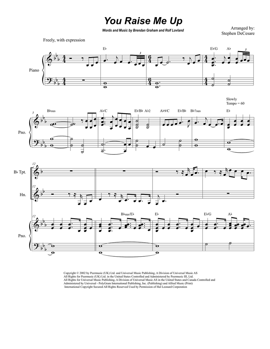 You Raise Me Up You Raise Me Up Brass Duet scores gallery preview page 1
