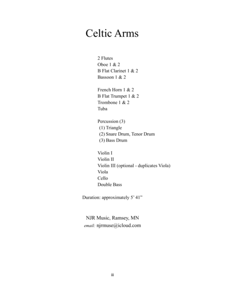 Celtic Arms (full orchestra) Complete Set by Nick Raspa Full Orchestra - Digital Sheet Music
