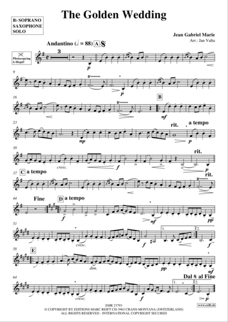 The Golden Wedding Soprano Saxophone scores gallery preview page 2