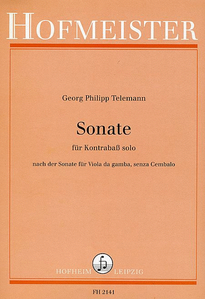 Sonate. Nach der Sonate fur Viola da gamba aus dem "Getreuen Music-Meister"