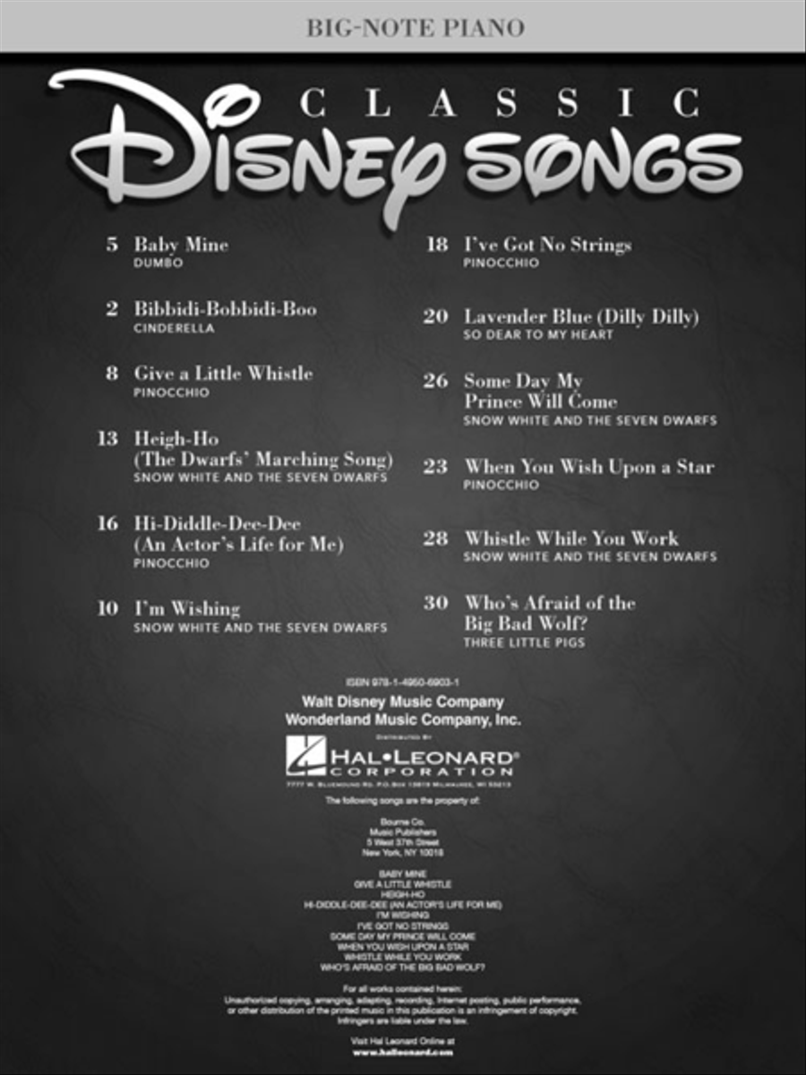 Classic Disney Songs Classic Disney Songs Easy Piano scores gallery preview page 2