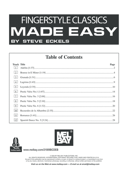 Fingerstyle Classics Made Easy image number null