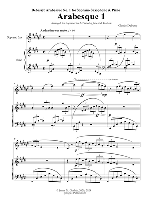 Book cover for Debussy: Arabesque 1 for Soprano Sax & Piano