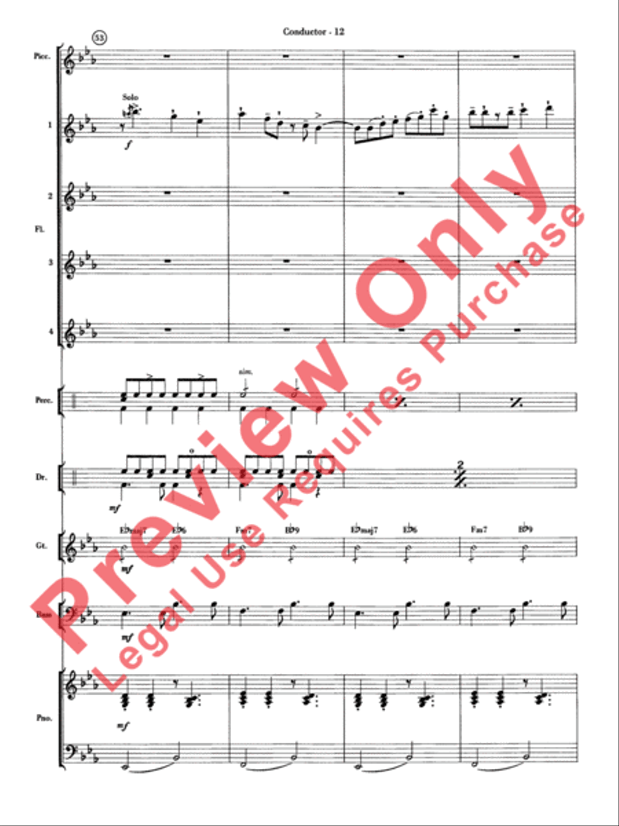 Sleigh Ride Samba Flute Choir scores gallery preview page 13