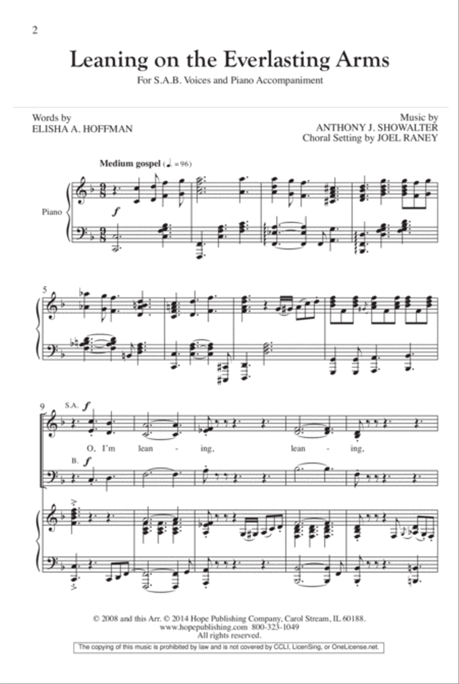 Leaning on the Everlasting Arms Leaning on the Everlasting Arms 3-Part scores gallery preview page 3