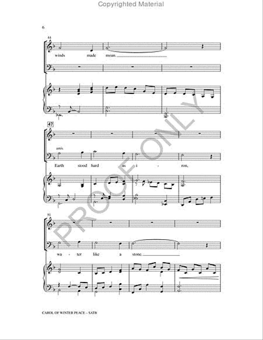Carol Of Winter Peace 4-Part scores gallery preview page 6