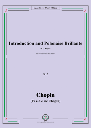 Book cover for Chopin-Introduction and Polonaise Brillante,Op.3,for Cello and Piano