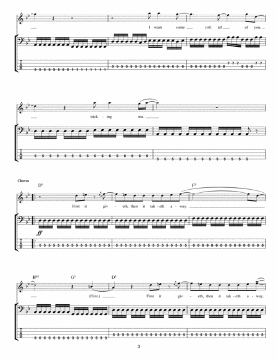 First It Giveth Guitar Tablature scores gallery preview page 3