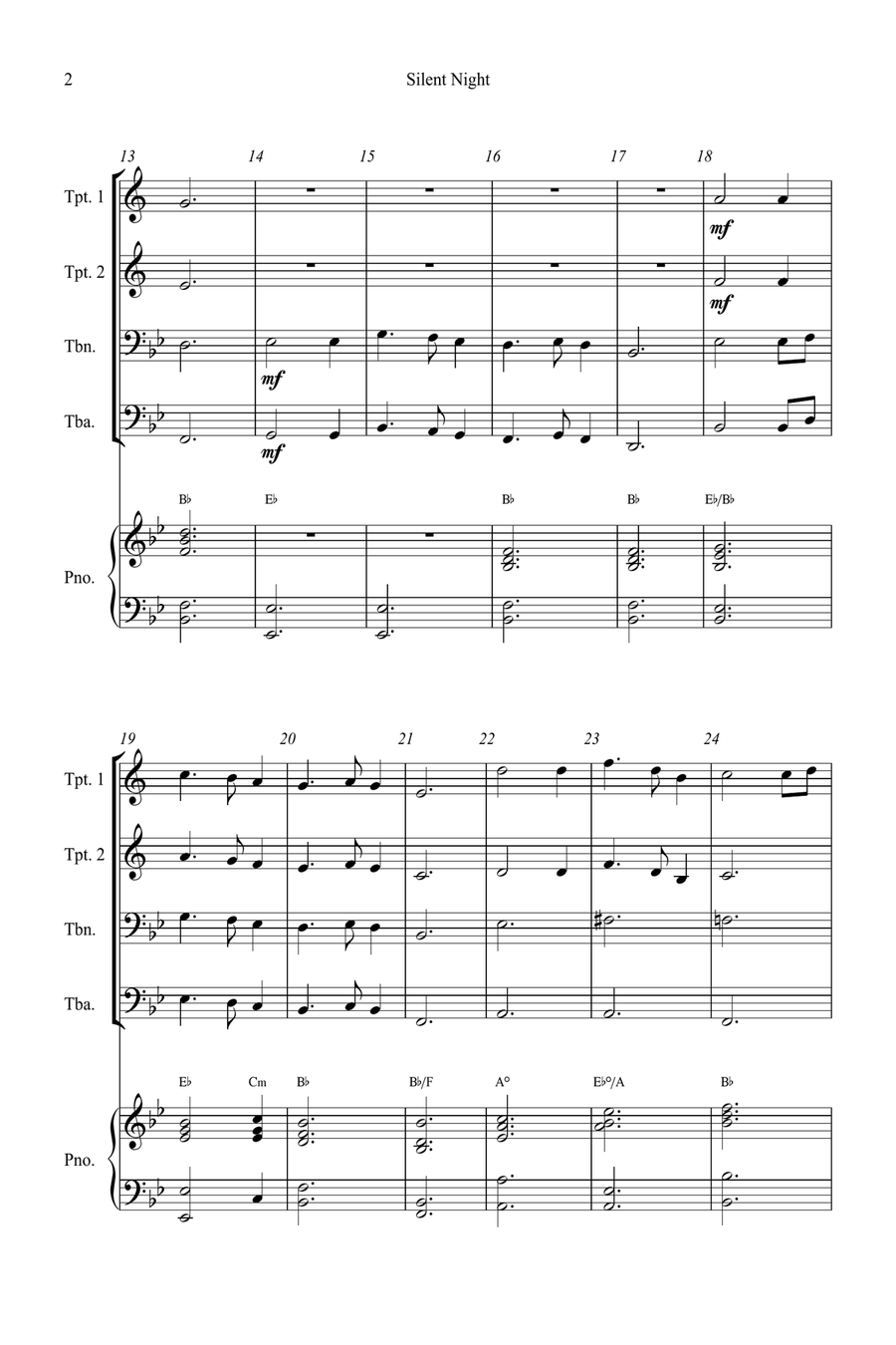 Silent Night Small Ensemble scores gallery preview page 2