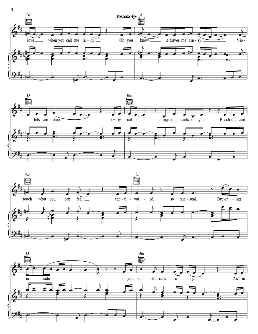 Between You And I Piano, Vocal, Guitar scores gallery preview page 4