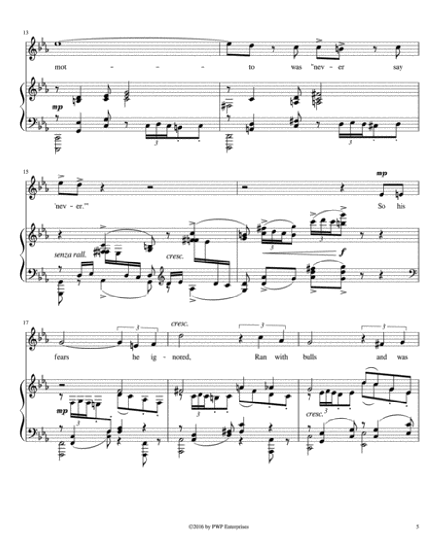 SEVEN LIMERICK SONGS: Complete Cycle for Medium High Voice and Piano High Voice scores gallery preview page 5