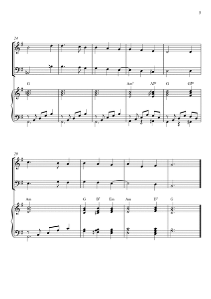 Traditional - Away In a Manger (Trio Piano, Flute and Double Bass) with chords image number null